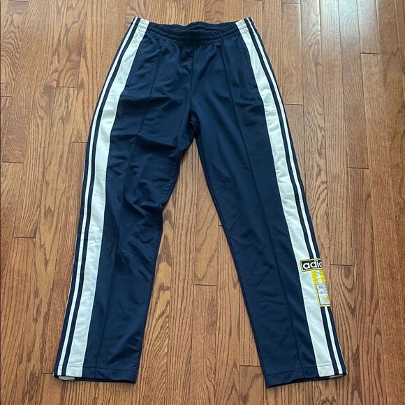 adidas Other - Adidas Navy Blue with White Stripes Track Tear-away Pants Men’s Sz Small
